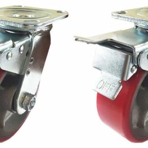 5" x 2" Total Lock Casters  (Set of Two Swivel Casters)