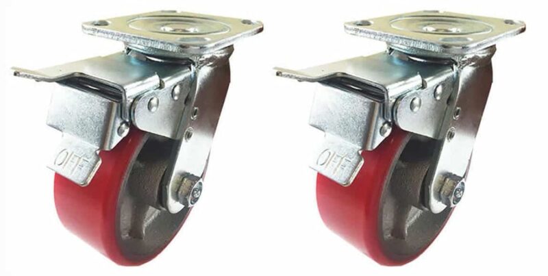 5" x 2" Total Lock Casters  (Set of Two Swivel Casters)