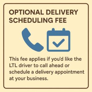 Optional Call-Ahead Delivery Scheduling Fee